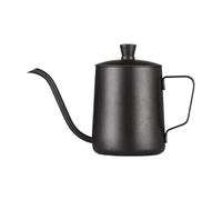 Cafetière à Main en Acier Inoxydable 350ml Noire pour Bureau et Maison | Poignée Isolante, Résistance à Chaleur et Corrosion, Versement Rapide, Usage Bureau Maison