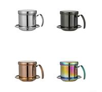 Cafetière à moka en acier inoxydable 304 avec filtre haute densité pour une expérience authentique du café vietnamien (or rose)