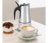 Cafetière à moka italienne en acier inoxydable pour plaque de cuisson, 600 ml/12 tasses, machine à café à moka à induction pour la maison et le camping