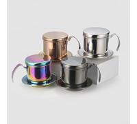 Cafetière à moka vietnamienne avec plaque de pression rotative pour une infusion stable du café (noir)