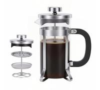 Cafetière à Piston, 350ML French Press, Cafetière à Presse Française | Verre Borosilicaté Résistant à la Chaleur et Acier Inoxydable, Pièces Amovibles Compatibles Lave-Vaisselle