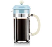 Cafetière à piston avec verseuse - BODUM - Caffettiera - En verre - 8 tasses - 1 L - Bleu
