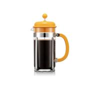Cafetière à piston BODUM Caffettiera 8 tasses 1,0 L en verre transparent avec cadre métal et poignée jaune