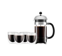 Cafetière à piston BODUM CHAMBORD 1L & 4 tasses PAVINA 250ml