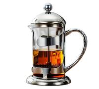 Cafetière à piston en acier inoxydable et verre borosilicate avec 3 filtres - Cafetière multifonction idéale pour le camping