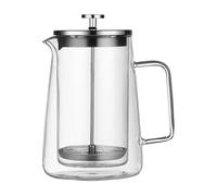 Cafetière à piston en verre - 22 cm x 11,3 cm x 10,2 cm - Filtre isotherme en acier inoxydable à double paroi - Cafetière à piston française - de boissons en verre à rétention de chaleur |