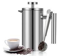 Cafetière à piston française en acier inoxydable 304 isotherme à double paroi - Presse à thé solide pour la maison, la cuisine, le thé en vrac