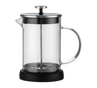 Cafetière à piston française en verre borosilicate - Filtre en acier inoxydable 304, 3 en 1 pour le pressage du café, le thé et la mousse de lait, tasse filtrante à usage domestique (600 ml)