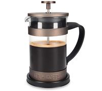 Navaris Cafetière à Piston - French Press 0,6 L en Verre Borosilicate et Acier Inoxydable pour café thé - Cafetière française Manuelle Marron