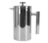 Cafetière à Piston Isotherme Double Couche en Acier Inoxydable pour une Saveur Robuste en Camping et à la Maison - Antirouille, Passe au Lave-vaisselle pour le Bureau et L'extérieur, Argent