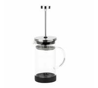 Jata HOGAR HCAF1160 Cafetière Française Presse Française Cafetière Piston Théière Mousseur 600 ml Verre Borosilicate Résistant à la Chaleur Filtre Acier Inoxydable Café Infusions Mousses