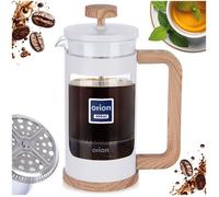 NEUF Whiteline French Press 400 ml en acier inoxydable verre borosilicaté bla...