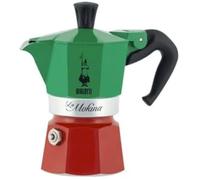 Cafetière à pression - BIALETTI - La Mokina Italia Tricolore - Rouge - Compatible café moulu - Design tricolore