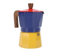 Cafetière à Valve Unique en Aluminium de 150ml, 3 Tasses, café Cubain, Brassage à Domicile, Joint en Silicone de qualité Supérieure, Cafetière de Camping (Rouge Bleu et Jaune)