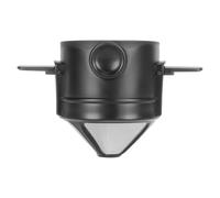 Cafetière à versement réutilisable, filtre à café en acier inoxydable à double maille, poignée pliable pour une prise en main facile, filtre conique sans papier pour le voyage, le