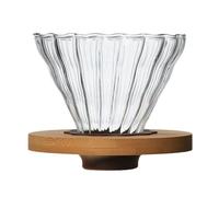 Cafetière À Versement Verre - Filtre Conique Café | Set De Préparation Manuelle | Cône Filtre Réutilisable Transparent, Carafe Partageable, Idéal Pour Maison Et Bureau