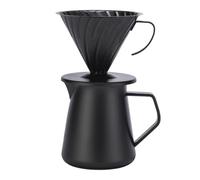 Cafetière à verser en acier inoxydable avec pot de 600 ml et filtre permanent pour barista à domicile, argent