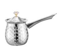 Cafetière arabe, brasseur de cuisinière en acier inoxydable avec bec aigle, réchauffeur de lait non glissement avec poignée pour pote / 400 ml / 14 oz