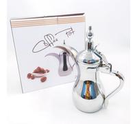 Cafetière Arabe Théière En Acier Inoxydable Dallahs Distributeur De Boissons Bouilloire À Thé Vintage Théière Marocaine Traditionnelle En Acier Inoxydable(Silver,320Z(700ml))
