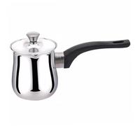 Cafetière arabe turque en acier inoxydable de 180 ml avec couvercle à poignée anti-brûlure, pour le lait, le chocolat, le beurre, le fromage, facile à utiliser
