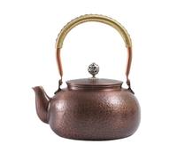 Cafetière artisanale en bronze transparent, capacité de 1, 2 L, texture battue, poêle à gaz, revêtement de déni sûr, pour les bien-aimés Tisane, de théière en bronze pour la fête des