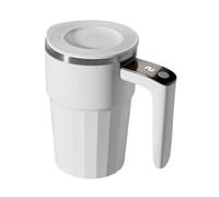 Cafetière automatique 380 ml en acier inoxydable avec écran | Mélangeur automatique avec couvercle pour pêche à froid, thé, randonnée, café, lait, chocolat