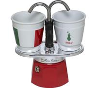 Cafetière Bialetti Mini Italia 90 ml Rouge avec 2 Tasses