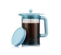Bodum Cafetière à piston Bean Set Hot & Cold Brew 1,5 L – 12 tasses – avec couvercle – Bleu