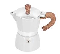 Cafetière Colorée de 3 Tasses, Cafetière en Aluminium avec Couvercle et Poignée Anti-brûlure, Cafetière Moka Classique, Ne Convient Pas à L'induction (blanc crémeux)