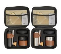 Cafetière de camping, kit de broyage à café, ensemble de voyage, broyeur manuel multifonction, sac de transport portable, pour randonnée, plage, utilisation à la maison, 22 x 18 x 12 cm