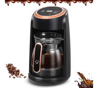 Cafetière électrique avec carafe en verre, affichage numérique programmable, chauffe le café et le lait, arrêt automatique, capacité de 1,8 L pour une utilisation à la maison et au bureau