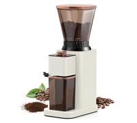 Cafetière électrique en acier inoxydable, moulin à café 150 W, broyeur à grains de café 250 g, temps de broyage de 1 à 35 secondes, pour expresso/goutte à goutte/presse française/café américain white