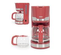 Cafetière Électrique - Haute Qualité - 1000W - 15 Tasses - Inox Rouge - Système Anti Gouttes