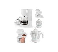 Cafetière Electrique 800w 12-Tasses-Classique Blanche Haute Qualité + Presse Fruit Blanc 700ml