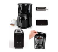 Cafetière Électrique Isotherme - NOIRE - 1.5L - 900W - Grille-pain Large Fente - 900W