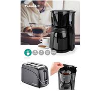 Cafetière Machine à café Electrique Isotherme NOIRE 1.5L 900W + Grille-pain NOIR 2 Fentes 700W pas cher