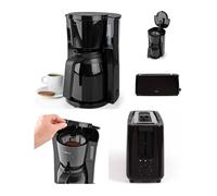 Cafetière Électrique Isotherme - NOIRE - 1.5L - 900W - Grille-pain NOIR - 7 positions