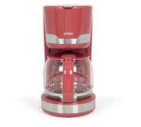 Livoo - Cafetière électrique DOD201 - capacité 14 tasses, 1000W, filtre réutilisable, maintien au chaud, système anti gouttes, couleur Rouge Chili