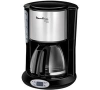 cafetière électrique programmable de 0,6L pour 6 tasses avec écran LCD 1000W gris noir FG362810 krups