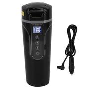 Cafetière Électrique Voiture 500ml, Chauffage Rapide, Affichage Écran Intelligent, Universelle 12V 24V - Inox Alimentation Sécurisée, Grande Capacité, Usage Mobile (Noire)