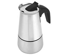 Cafetière en Acier Inoxydable 4 Tasses/200 Ml, Cafetière Portable en Acier Inoxydable avec Poignée Anti-brûlure, Cafetière Moka Classique pour Cuisine, Bureau, Convient à