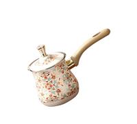 Cafetière en acier inoxydable avec poignée en bois pour préparer du café et chauffer le lait, le chocolat, le beurre, la soupe, le chauffe-lait et les cafetières