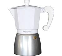 Bastilipo Cafetera de aluminio Colori, color blanca, 9 tazas, calderín tratado, asa aislante blanca - Modelo: COLORI BLANCA 9TZ