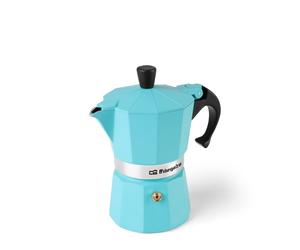 Cafetière en aluminium Orbegozo KFR 345 - Prépare 3 tasses de café en quelques minutes - Compatible avec différents types de cuisines - Poignée ergonomique et valve de sécurité - Facile à nettoyer et