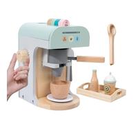 Cafetière En Bois Jouet - Appareils de Cuisine Jeu d'Imitation Café - Jouet Éducatif et d'Imagination pour Filles Garçons,Jeu D'Intérieur Pour École Maternelle Anniversaire Fille Garçon