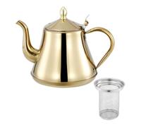 Cafetière en Métal 2000ml en Acier Inoxydable à Long Bec | Verseuse Cafetiere Moderne, Design Décoratif, sans Odeur, pour Familles et Cafés, Coloris Or