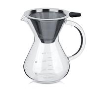 Cafetière en Verre avec Filtre Permanent en Acier Inoxydable 400ML avec Echelle