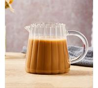 Cafetière en verre rayée de style japonais, pichet à lait pointu, petite tasse à lait. Tasse à expresso, pichet à lait. Micro-ondes. Fournitures de cuisine 180 ml (6 onces),330 ml (11 onces),480 ml (1