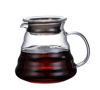 Cafetière en verre transparent résistante à la chaleur avec couvercles, accessoires for cafetière filtre et machine expresso(600ML)