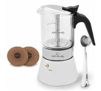 Cafetière espresso 17.5x10 cm pour tous feux en inox & verre